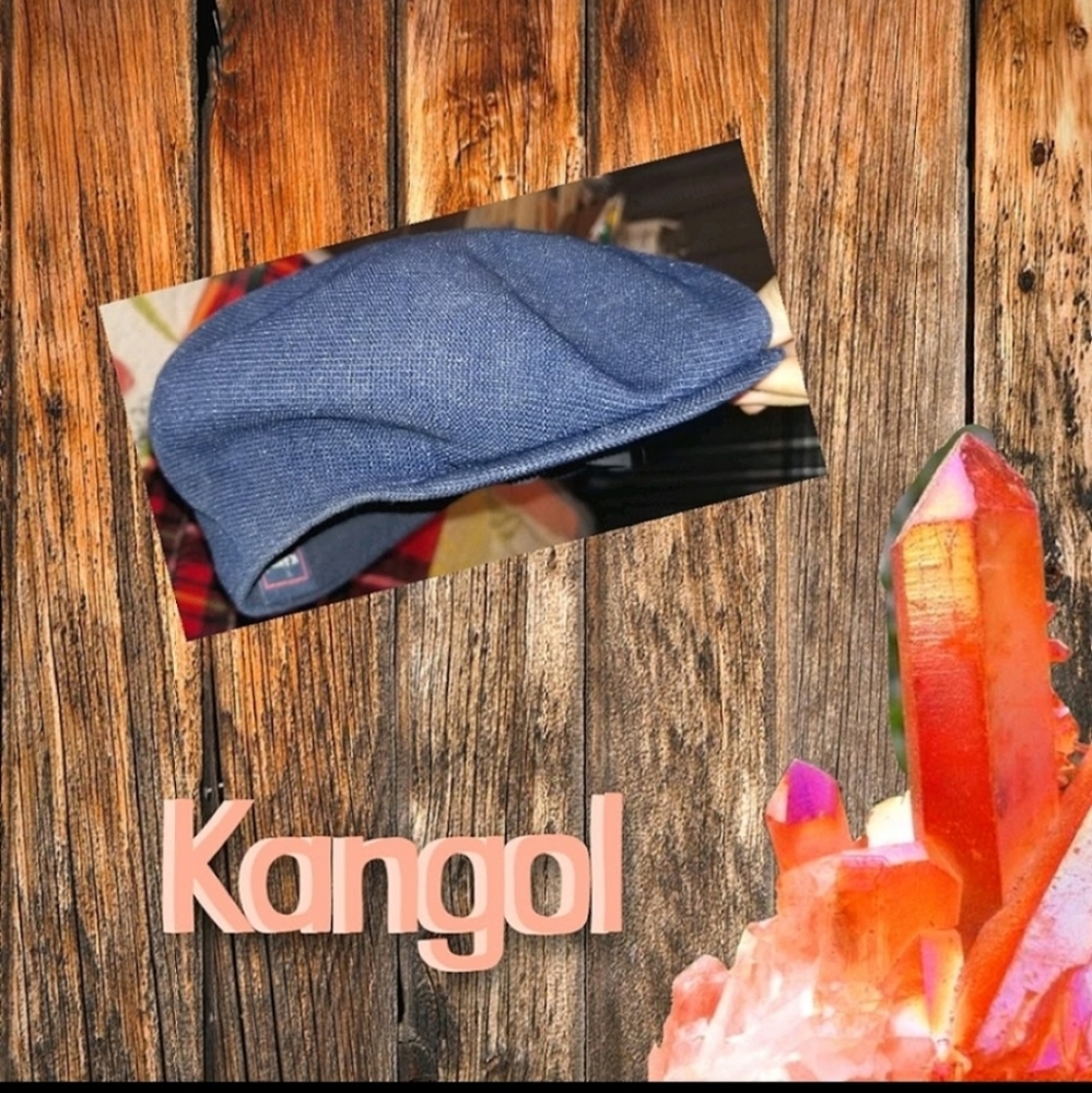 AUTH KANGOL NAVY BLUE VENT AIR FITTED SZ M STYLISH HAT